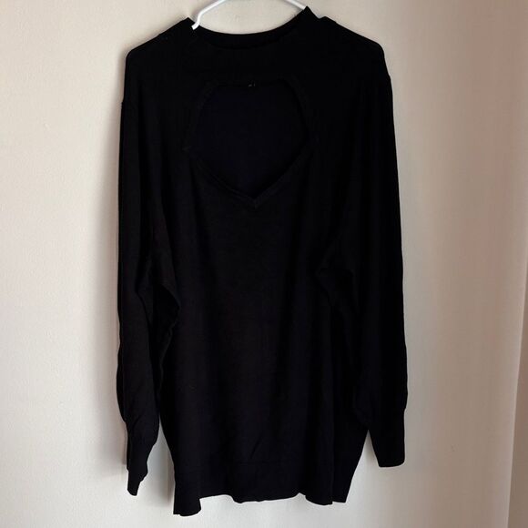 Torrid Fitted Pullover Mock Neck Sweater keyhole sexy Black Sweater 4X NWT goth! - Picture 5 of 11